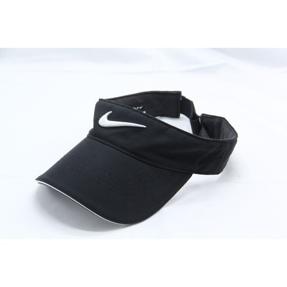 NIKE Visor Hat Womens Tech Black Adjustable Golf Tennis One Size Fits Most Strap - Picture 2 of 6